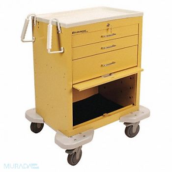 LAKESIDE Emergency Cart 25x32x39 Yellow 3 Drawer, 19H270
