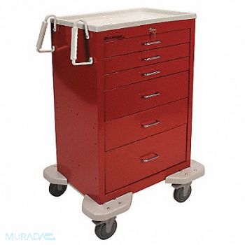 LAKESIDE Emergency Cart 25x32x46 Red 6 Drawer, 19H276