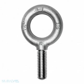 KEN FORGING Machinery Eye Bolt Shank D 3/8 in, 19L162