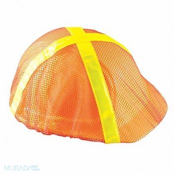 OCCUNOMIX Hard Hat Cover Polyester Mesh Orange, 19MR26