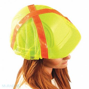 OCCUNOMIX Hard Hat Cover Polyester Mesh Yellow, 19MR27
