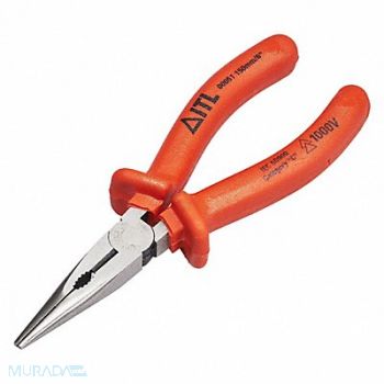 ITL Needle Nose Plier 6-1/4 L Serrated, 19MU90