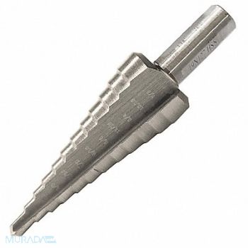 WESTWARD Step Cone Drill 3/16in to 7/8in HSS, 19N127