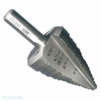 WESTWARD Step Cone Drill 7/8in to 1.375in HSS, 19N141