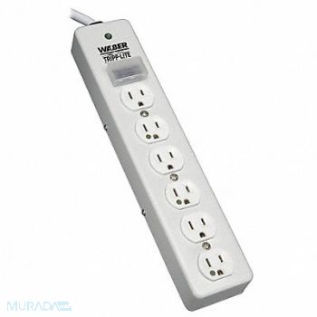 TRIPP LITE Surge Protector Strip 6 Outlet Gray, 19N901