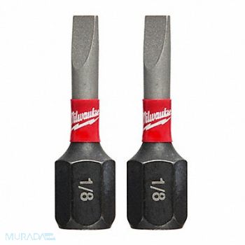 MILWAUKEE Insert Bit 1/4 Slotted 4-5 1 PK2, 19RK09