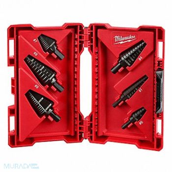 MILWAUKEE Step Drill Bit Set HSS 1/8-1-1/8 In 6 pc, 19RK85