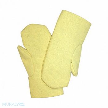 CHICAGO PROTECTIVE APPAREL Heat Resist Mittens Kevlar(R) Yellow PR, 19TU13