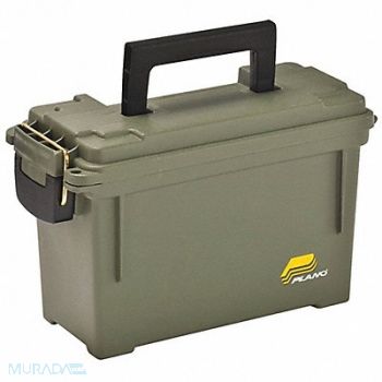 PLANO MOLDING Storage Box Brass Bail Green 7 1/8 in, 19YM88