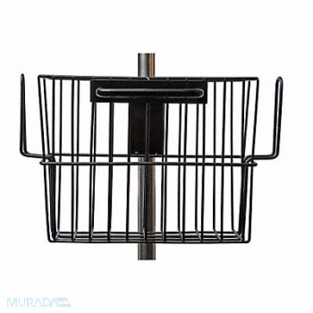 SMARTSTACK Basket Pole Mounted Stainless Steel Blk, 19ZA52