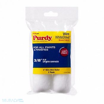 PURDY Roller Cover 4 L 3/8 Nap Dralon PK2, 19ZN48