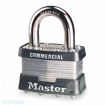 MASTER LOCK Keyed Padlock 3/4 in Rectangle Silver, 4T086