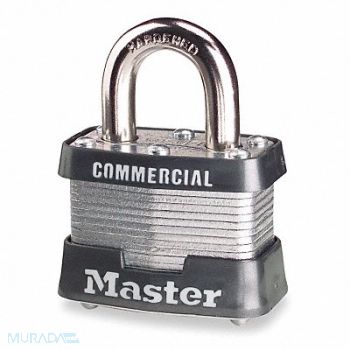 MASTER LOCK Keyed Padlock 5/8 in Rectangle Silver, 4T087