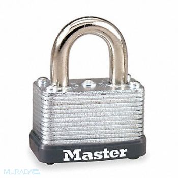 MASTER LOCK Keyed Padlock 9/16 in Rectangle Silver, 1A377