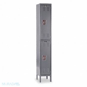 HALLOWELL G3766 Wardrobe Locker Lvrd 1 Wide 2 Tier Gray, 1AEK2