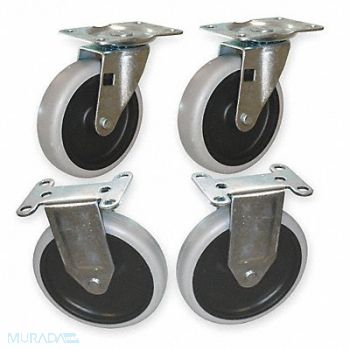 RUBBERMAID COMMERCIAL PRODUCTS Caster Kit (2) Rigid (2) Swivel, 1AHZ4