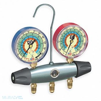 JB INDUSTRIES Manifold Gauge 2-Valve, 1AKD3