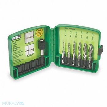 GREENLEE Drill/Tap Set 6pc Metric, 1ANZ3