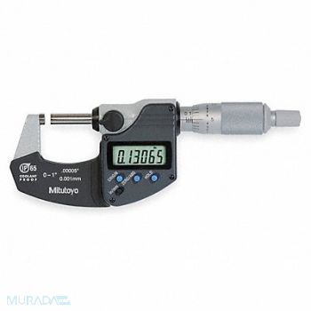 MITUTOYO Electronic Micrometer 1 In Cert SPC, 1ARB5