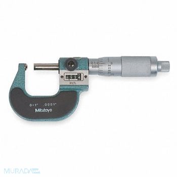 MITUTOYO Spherical Micrometer Flat 0-1 In, 1ARD8