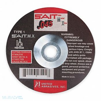 UNITED ABRASIVES-SAIT CutOff Wheel A60S 6 x.045 x7/8, 1AUB3