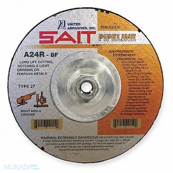 UNITED ABRASIVES-SAIT Depressed Center Whl T27 7x1/8x5/8-11 AO, 1AUK1