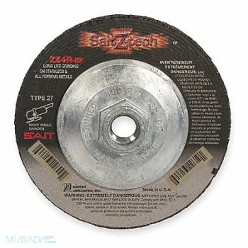 UNITED ABRASIVES-SAIT Depressed Ctr Whl T27 4.5x1/8x5/8-11 ZA, 1AUK9