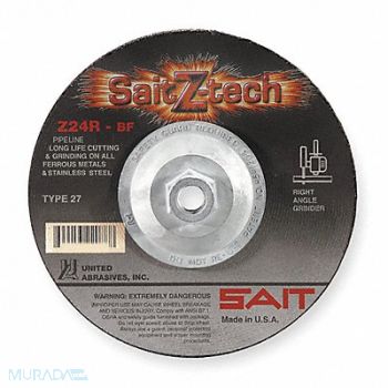 UNITED ABRASIVES-SAIT Depressed Center Whl T27 9x1/8x5/8-11 ZA, 1AUL2