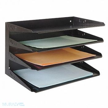 GRAINGER APPROVED Desk Organizer 4 Horizontal Blk, 1AYE5