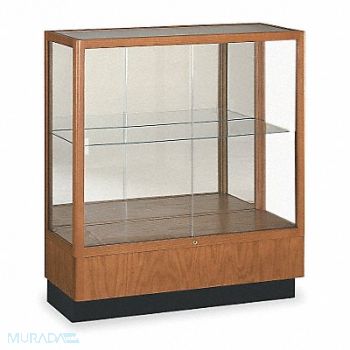 WADDELL DISPLAY Display Case Walnut 40x36x14 In, 8CMC8