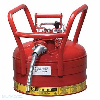 JUSTRITE Type II DOT Safety Can 16-1/2 in H Red, 1BX14