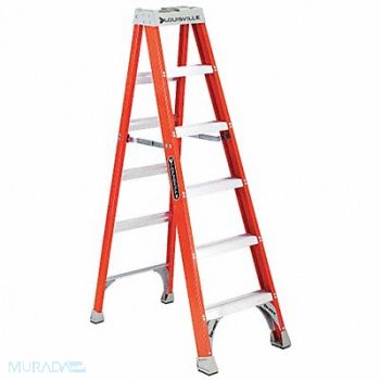 LOUISVILLE Stepladder Fiberglass 6 ft H 300 lb Cap, 1CMP7