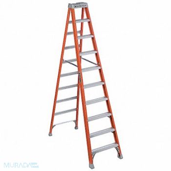 LOUISVILLE Stepladder Fiberglass 10 ft H 300 lb Cap, 1CMP9