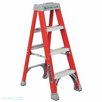 LOUISVILLE Stepladder Fiberglass 4 ft H 300 lb Cap, 1CMR1