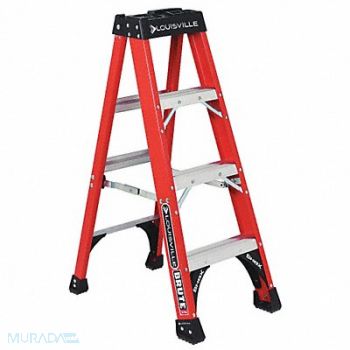 LOUISVILLE Stepladder Fiberglass 4 ft H 375 lb Cap, 1CMR3