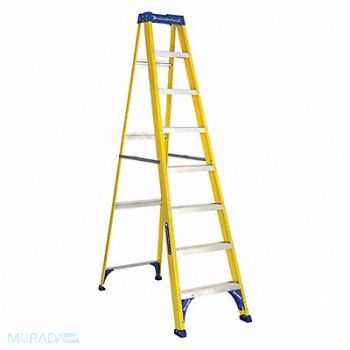 LOUISVILLE Stepladder Fiberglass 8 ft H 250 lb Cap, 1CMT4