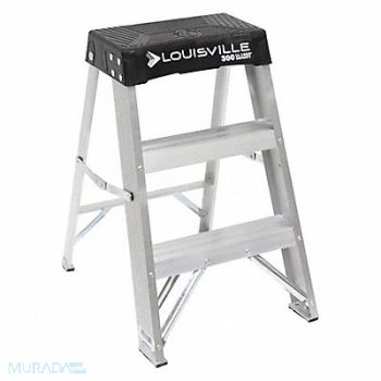 LOUISVILLE Step Stool 24 In H 300 lb Aluminum, 1CMV4