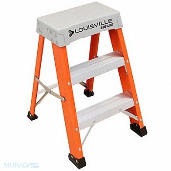 LOUISVILLE Step Stool 24 In H 300 lb Fiberglass, 1CMV5