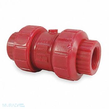 GRAINGER APPROVED Ball Valve Check 1 In Kynar(R) FPT x FPT, 1CRT9