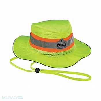 GLOWEAR BY ERGODYNE Ranger Hat Hi-Vis Lime S/M, 1CXK9