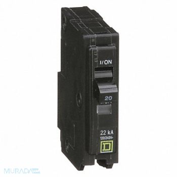 SQUARE D Circuit Breaker 20A Plug In 120/240V 1P, 1D238