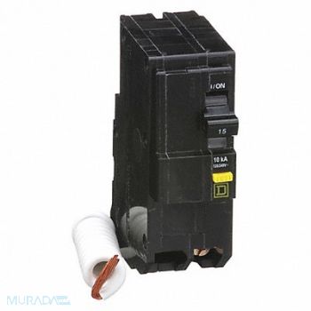 SQUARE D Circuit Breaker 15A Plug In 120/240V 2P, 1D255