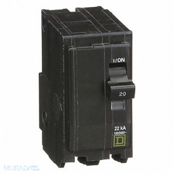 SQUARE D Circuit Breaker 20A Plug In 120/240V 2P, 1D306