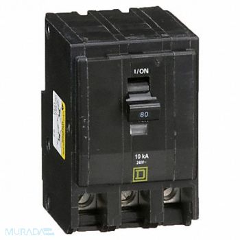 SQUARE D Circuit Breaker 80A Plug In 120/240V 3P, 1D330