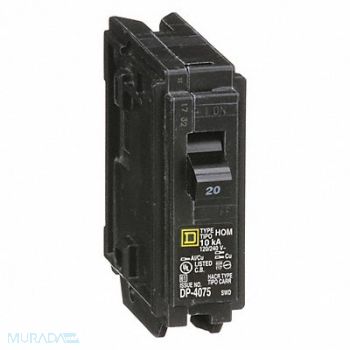 SQUARE D Circuit Breaker 20A Plug In 120V 1P, 1D342