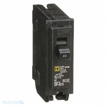 SQUARE D Circuit Breaker 40A Plug In 120V 1P, 1D345