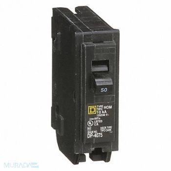 SQUARE D Circuit Breaker 50A Plug In 120V 1P, 1D346