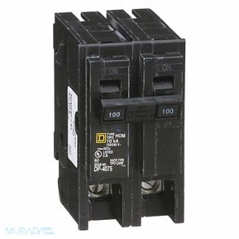 SQUARE D Circuit Breaker 100A Plug In 120/240V 2P, 1D349