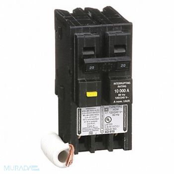 SQUARE D Circuit Breaker 20A Plug In 120/240V 2P, 1D353