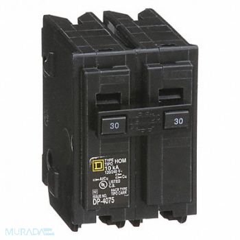 SQUARE D Circuit Breaker 30A Plug In 120/240V 2P, 1D354